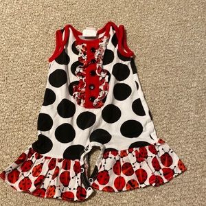Ricrac & Ruffles romper, size 3/6 months